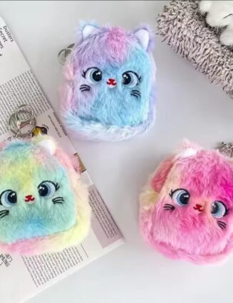 Kawaii Rainbow Color Keyring Coin Purse for Girls