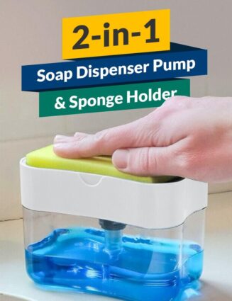 2-in-1 Kitchen Soap Dispenser With Sponge | Soap Pump Holder | Kitchen Dishwashing Soap Holder | Soap Pump Dispenser