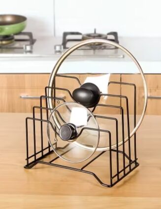 Multi Functional Kitchen Cutting Board And Pot Lid Organizer Rack Durable Space Saving Storage Solution
