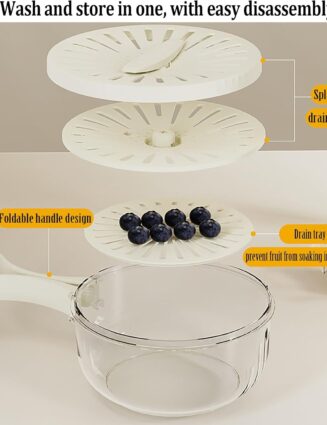 Multi-Functional Vegetable & Fruit Cleaning Basket | Folding Drainage & Storage Box | Fresh-Keeping Kitchen Filter Container